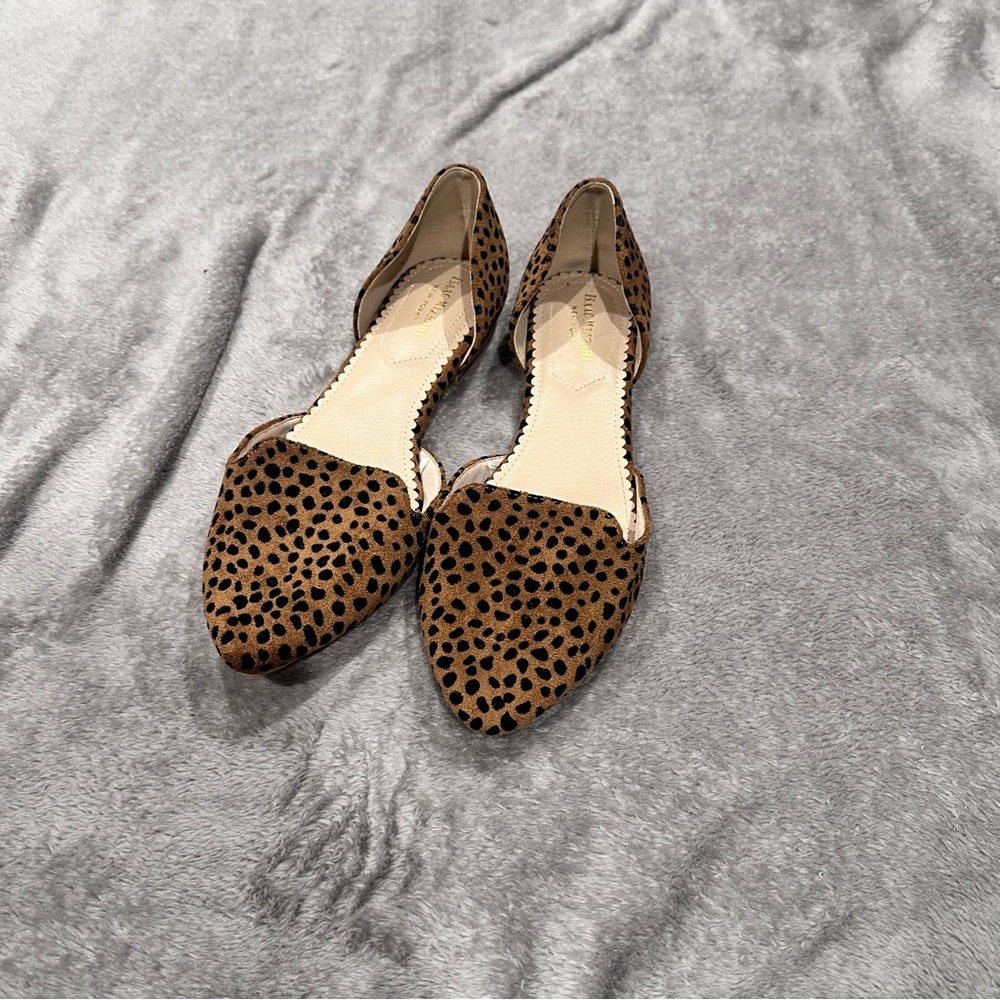 Isaac Mizrahi Tan and Black Leopard D'Orsay Flats